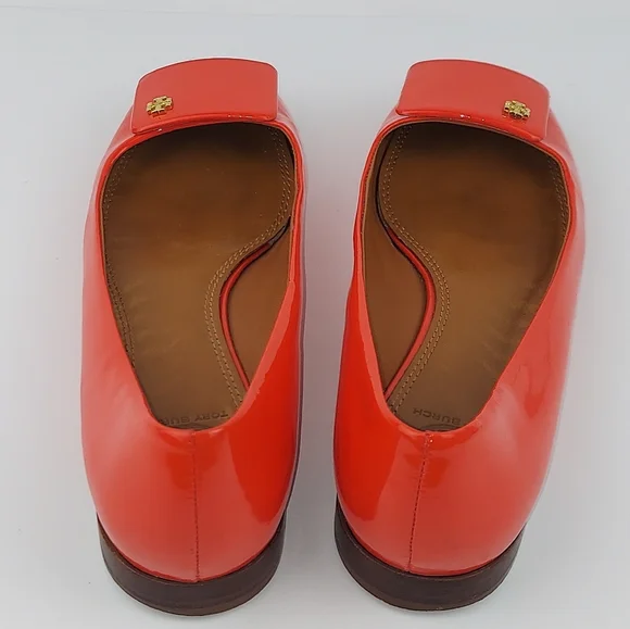 Tory Burch Yardley Poppy Red Orange Flats 8 - Picture 9 of 12